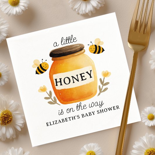 Watercolor Honey & Bees Baby Shower Servet