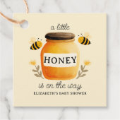 Watercolor Honey & Bees Baby Shower Yellow Bedankjes Labels (Voorkant)