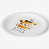 Watercolor Honey & Bees Baby Shower Yellow Papieren Bordje (Gekanteld)