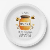 Watercolor Honey & Bees Baby Shower Yellow Papieren Bordje (Voorkant)