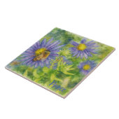 Watercolor Honeybee on Flowers Tegeltje (Zijkant)