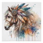 Watercolor Horse Art Poster (Voorkant)
