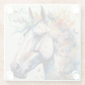 Watercolor Horse Lover Painting Glass Coaster Glazen Onderzetter (Achterkant)