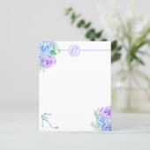 Watercolor Hortensia Bloemige Hoge Hak Monogram (Staand voorkant)