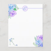 Watercolor Hortensia Bloemige Hoge Hak Monogram (Voorkant)