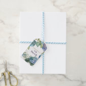 Watercolor Hortensia “Gefeliciteerd”  Cadeaulabel (Met Touw)