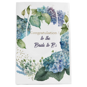 Watercolor Hortensia “Gefeliciteerd” Medium Cadeauzakje