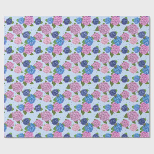 Watercolor Hortensia Inpakpapier (Vlak)