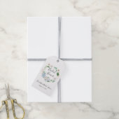 Watercolor Hortensia Krans Bruidsdouche Cadeaulabel (Met Touw)