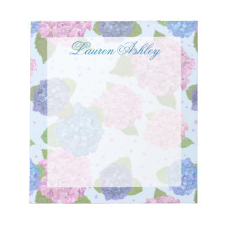 Watercolor Hortensia Notitieblok (Blauw & Roze)