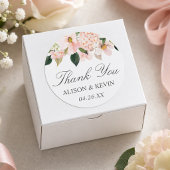Watercolor Hortensia Roze Bloemige Dank Je Ronde Sticker