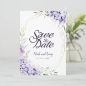 Watercolor Hortensia Uitnodigingen Save the Date (Staand voorkant)