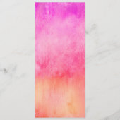 Watercolor Hot Pink and Orange Wedding  Menu (Achterkant)