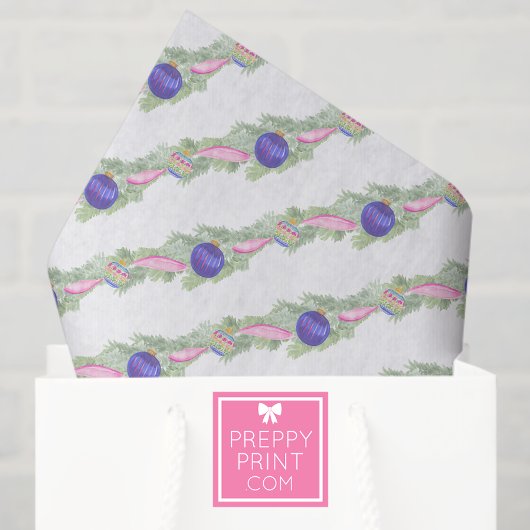 Watercolor Hot Pink Bow Garland Christmas Tissuepapier