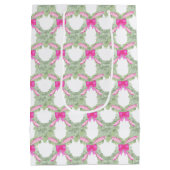 Watercolor Hot Pink Bow Ginger Jar Christmas Medium Cadeauzakje (Achterkant)