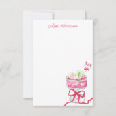 Watercolor Hot Pink Mahjong Cocktails Bedankkaart (Voorkant)