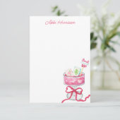 Watercolor Hot Pink Mahjong Cocktails Bedankkaart (Staand voorkant)