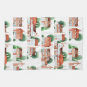 Watercolor House Home Art Theedoek (Horizontaal)