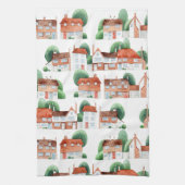 Watercolor House Home Art Theedoek (Verticaal)