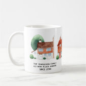 Watercolor House New Home Personalized Koffiemok (Links)