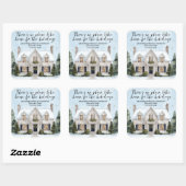 Watercolor House Real Estate Pop-By Christmas Vierkante Sticker (Vel)