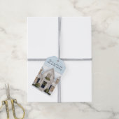 Watercolor House Vastgoed Kerst Pop-By Cadeaulabel (Met Touw)