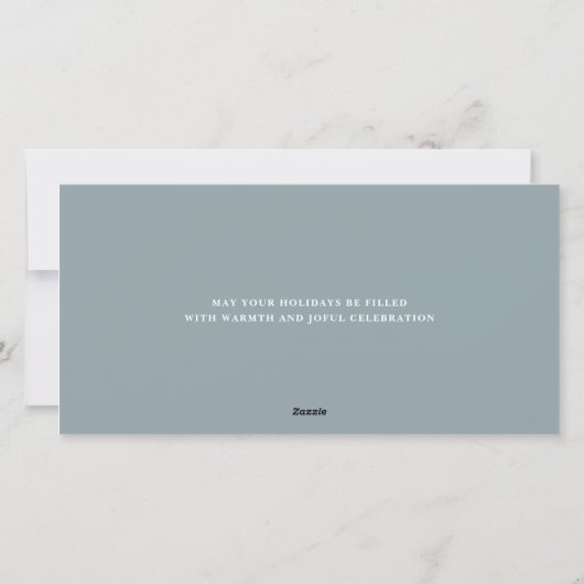 Watercolor Houses Slate Blue Feestdagenkaart (Achterkant)