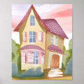 Watercolor Huis | Mooi Geschilderd Poster (Voorkant)