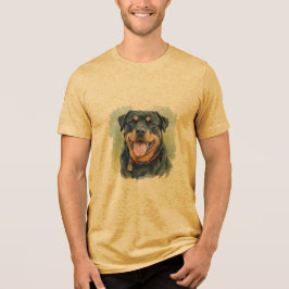 Watercolor huisdier Rottweiler Portret Tri-Blend Shirt