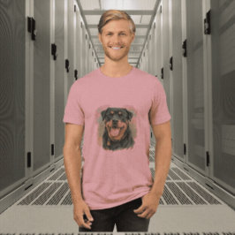 Watercolor huisdier Rottweiler Portret Tri-Blend Shirt