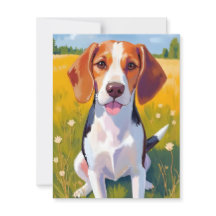 Watercolor huisdier schilderij van Beagle hond