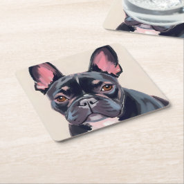 Watercolor huisdier schilderij van Franse Bulldog Kartonnen Onderzetters