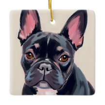 Watercolor huisdier schilderij van Franse Bulldog