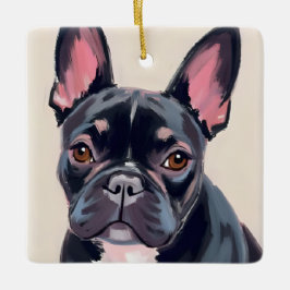 Watercolor huisdier schilderij van Franse Bulldog Keramisch Ornament