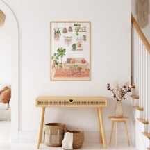 Watercolor Huisplanten in Boheemse Stijl Huis