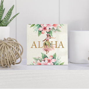 Watercolor Hula Meisje Aloha Hawaïaanse Keramische Tegeltje