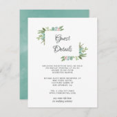 Watercolor Hulst Kerst Trouw Gast Details Informatiekaartje (Voorkant / Achterkant)