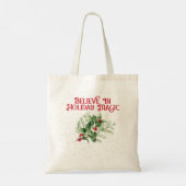 Watercolor Hulst Kerstmis Kerstmagie Kerstmis Tote Bag (Achterkant)
