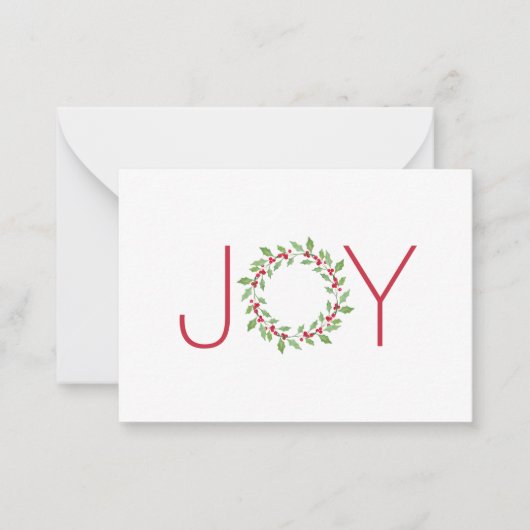 Watercolor Hulst Krans   Notitiekaartje (Voorkant)