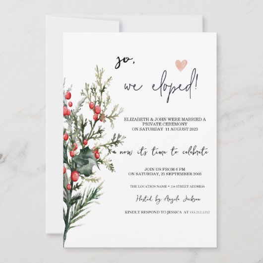 Watercolor Hulstbes Groene Huwelijksvlucht   Kaart (Voorkant)