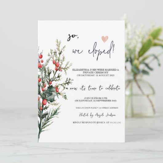 Watercolor Hulstbes Groene Huwelijksvlucht   Kaart (Staand voorkant)