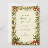 Watercolor Hulstbes Kerstfeest Kaart (Voorkant)