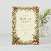 Watercolor Hulstbes Kerstfeest Kaart (Staand voorkant)