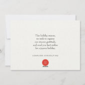 Watercolor Hulstblad | Vrolijke Feestdagen Feestdagenkaart (Achterkant)