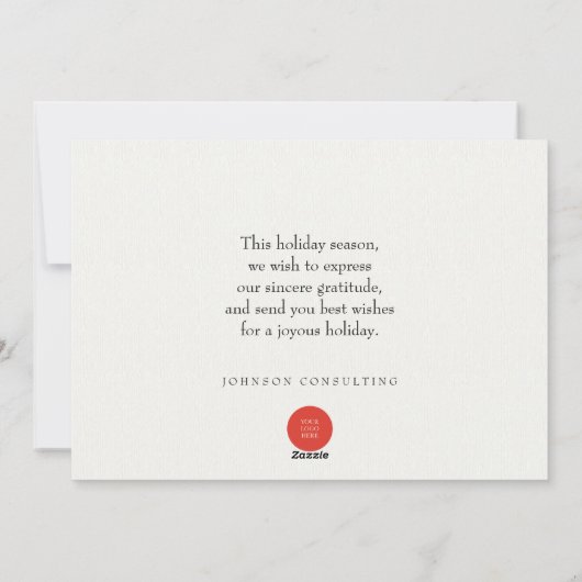 Watercolor Hulstblad | Vrolijke Feestdagen Feestdagenkaart (Achterkant)