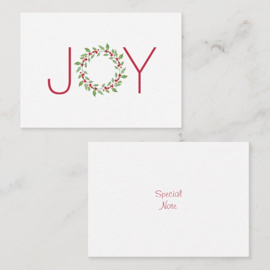 Watercolor Hulstkrans   Notitiekaartje (Voorkant / Achterkant)