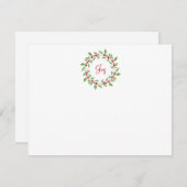 Watercolor Hulstkrans Notitiekaartje (Voorkant / Achterkant)