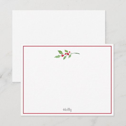 Watercolor Hulsttak Notitiekaartje (Voorkant / Achterkant)