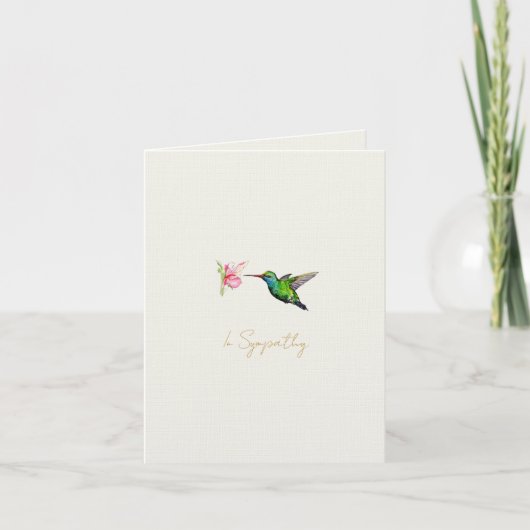 Watercolor Humming bird Sympathy card Bedankkaart (Voorkant)