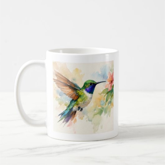 Watercolor Hummingbird Koffiemok (Links)